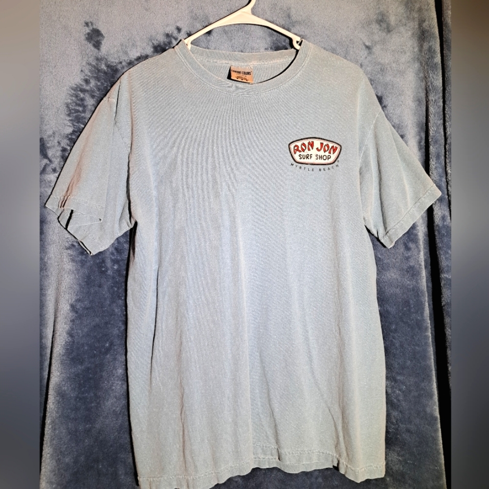 Mens Ron Jon Surf Shop T-Shirt. Color Blue. Size Medium